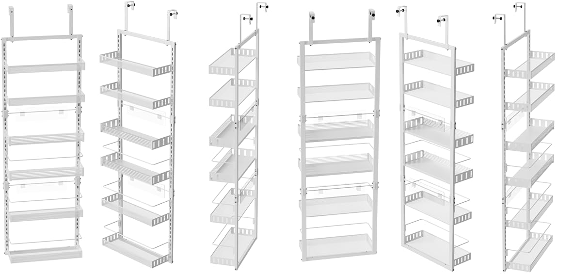 different angales view of multiple layers pantry organizer