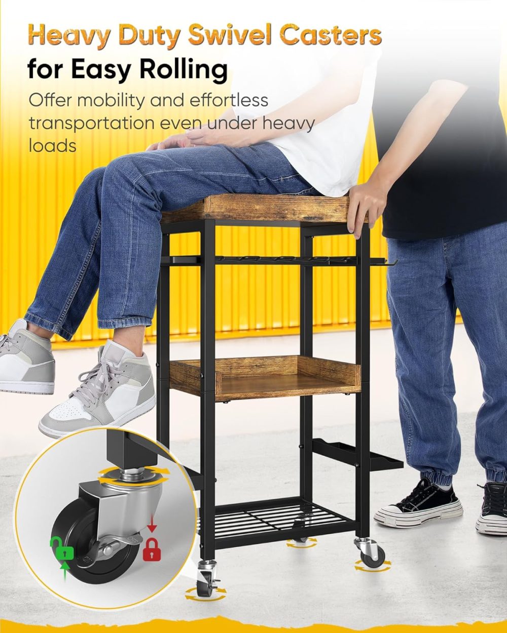 4-Tier Heavy Duty Metal Power Tool Storage Cart