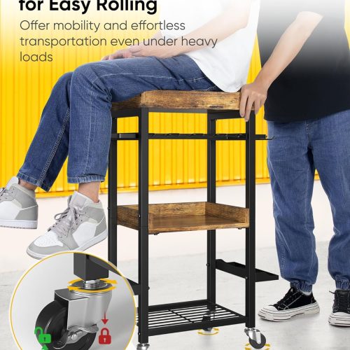 4-Tier Heavy Duty Metal Power Tool Storage Cart