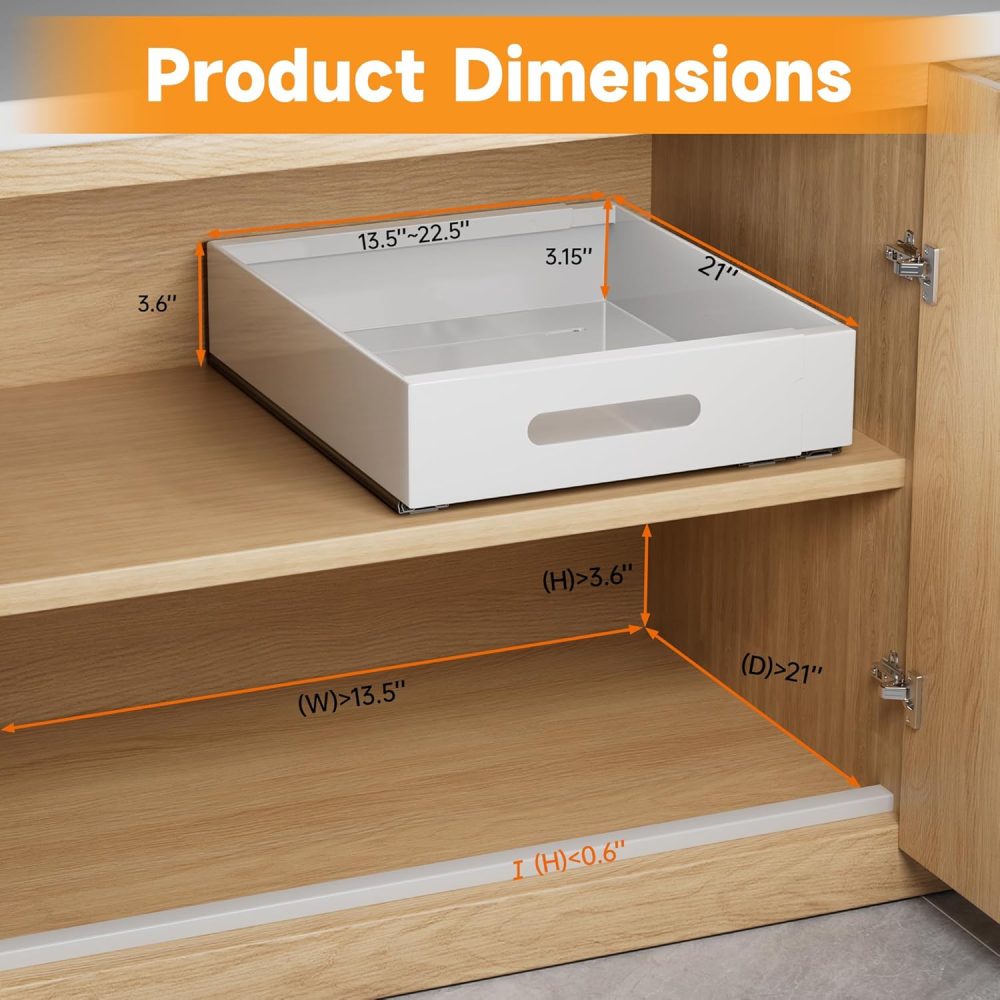21" Deep Pull Out Cabinet Organizer Set